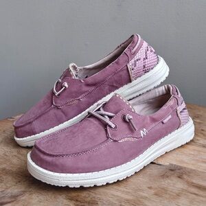 Hey Dude Laila Python Antique Rose Size 7 Dusty Mauve Pink Slip On Loafer Shoes